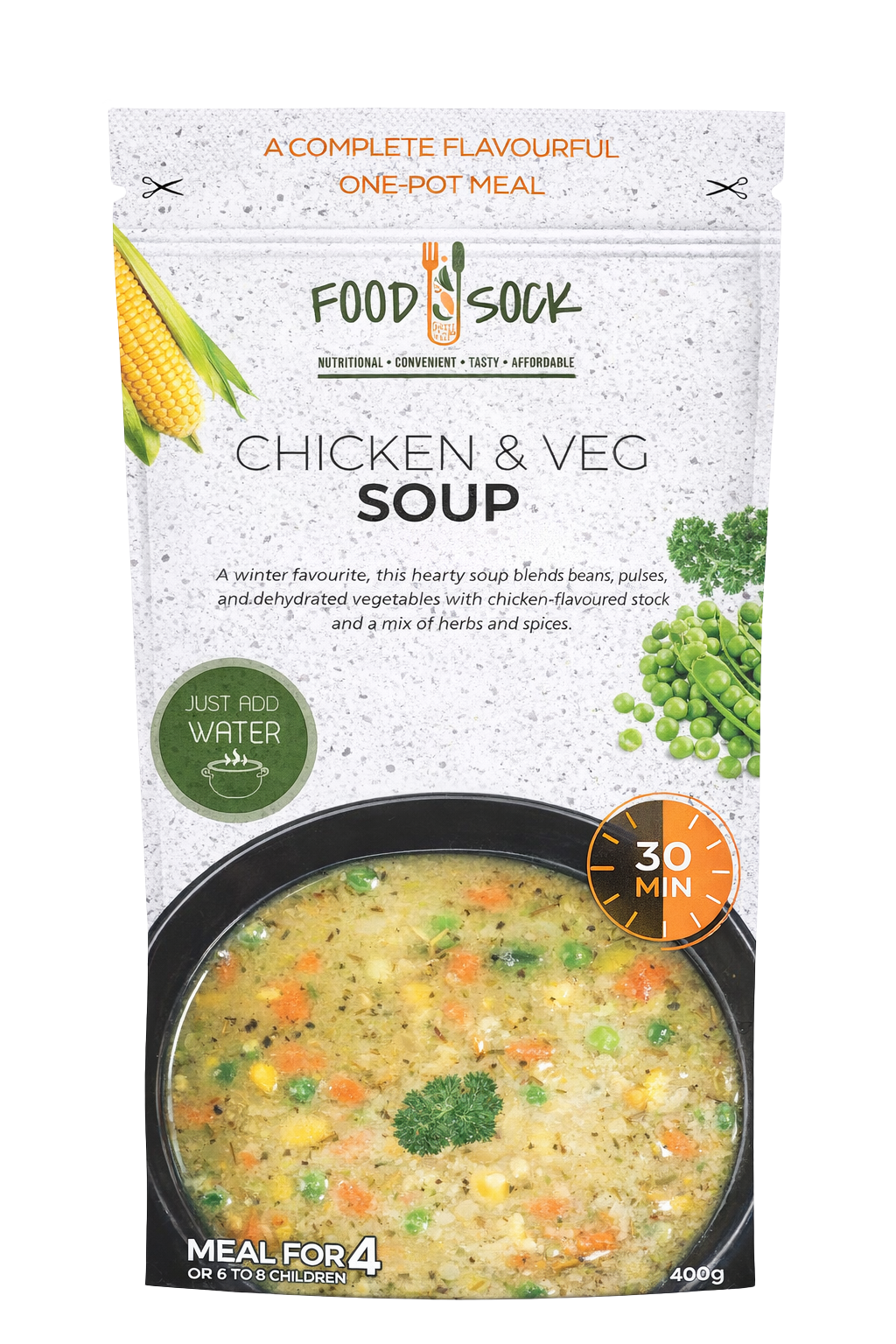 Food Sock Chicken and Vegetable Soup Flavour pack